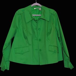Studio Works 2X Lightweight Lined Utility Kelly Green Jacket Y2K Preppy Outdoor